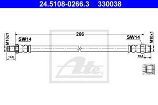 Przewód hamulcowy elastyczny ATE 24.5108-0266.3