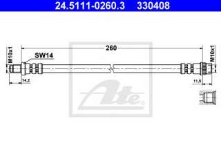 Przewód hamulcowy elastyczny ATE 24.5111-0260.3