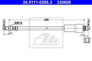 Przewód hamulcowy elastyczny ATE 24.5111-0285.3