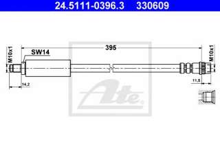 Przewód hamulcowy elastyczny ATE 24.5111-0396.3