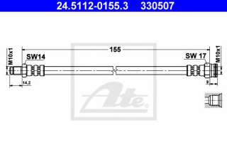 Przewód hamulcowy elastyczny ATE 24.5112-0155.3
