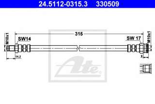 Przewód hamulcowy elastyczny ATE 24.5112-0315.3