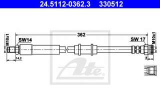 Przewód hamulcowy elastyczny ATE 24.5112-0362.3