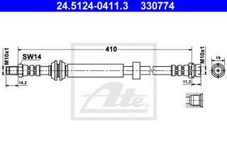 Przewód hamulcowy elastyczny ATE 24.5124-0411.3
