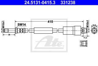 Przewód hamulcowy elastyczny ATE 24.5131-0415.3