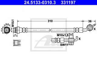 Przewód hamulcowy elastyczny ATE 24.5133-0310.3