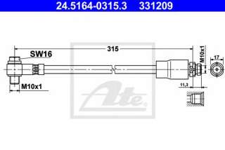 Przewód hamulcowy elastyczny ATE 24.5164-0315.3