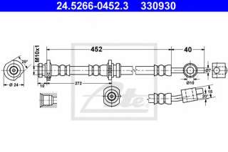 Przewód hamulcowy elastyczny ATE 24.5266-0452.3