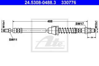 Przewód hamulcowy elastyczny ATE 24.5308-0488.3