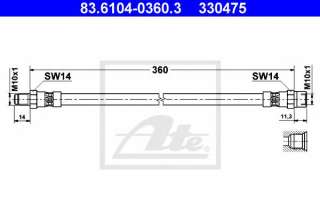 Przewód hamulcowy elastyczny ATE 83.6104-0360.3