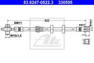 Przewód hamulcowy elastyczny ATE 83.6247-0522.3
