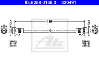 Przewód hamulcowy elastyczny ATE 83.6258-0135.3