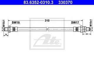 Przewód hamulcowy elastyczny ATE 83.6352-0310.3