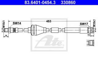 Przewód hamulcowy elastyczny ATE 83.6401-0454.3