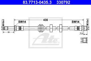 Przewód hamulcowy elastyczny ATE 83.7713-0435.3