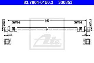 Przewód hamulcowy elastyczny ATE 83.7804-0150.3