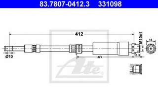 Przewód hamulcowy elastyczny ATE 83.7807-0412.3