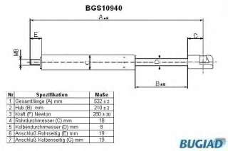 Sprężyna gazowa pokrywy silnika BUGIAD BGS10940
