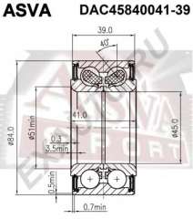 Łożysko koła ASVA DAC45840041-39