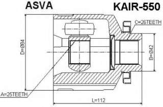 Przegub napędowy ASVA KAIR-550