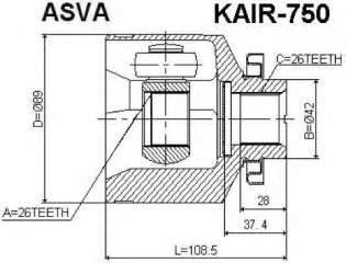Przegub napędowy ASVA KAIR-750