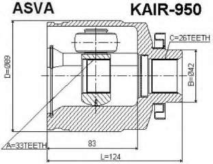 Przegub napędowy ASVA KAIR-950