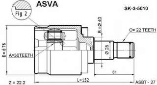 Przegub napędowy ASVA SK-3-5010