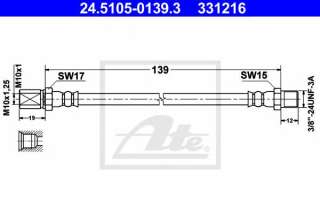Przewód hamulcowy elastyczny ATE 24.5105-0139.3