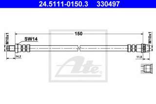 Przewód hamulcowy elastyczny ATE 24.5111-0150.3