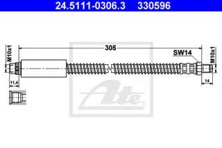Przewód hamulcowy elastyczny ATE 24.5111-0306.3