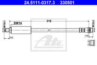Przewód hamulcowy elastyczny ATE 24.5111-0317.3
