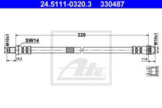 Przewód hamulcowy elastyczny ATE 24.5111-0320.3