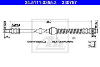 Przewód hamulcowy elastyczny ATE 24.5111-0355.3