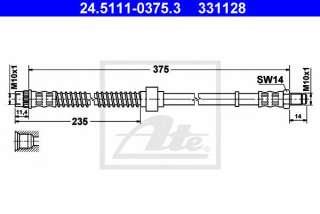 Przewód hamulcowy elastyczny ATE 24.5111-0375.3