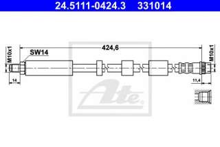 Przewód hamulcowy elastyczny ATE 24.5111-0424.3
