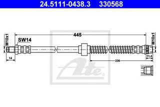 Przewód hamulcowy elastyczny ATE 24.5111-0438.3