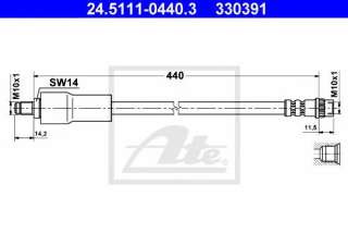 Przewód hamulcowy elastyczny ATE 24.5111-0440.3