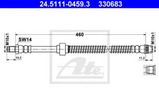 Przewód hamulcowy elastyczny ATE 24.5111-0459.3