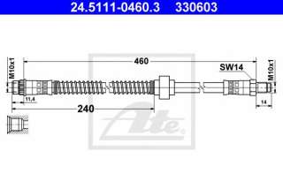 Przewód hamulcowy elastyczny ATE 24.5111-0460.3