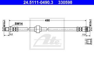 Przewód hamulcowy elastyczny ATE 24.5111-0490.3