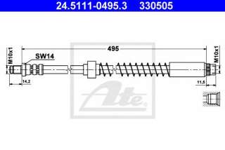 Przewód hamulcowy elastyczny ATE 24.5111-0495.3