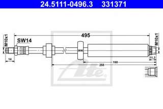 Przewód hamulcowy elastyczny ATE 24.5111-0496.3
