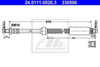 Przewód hamulcowy elastyczny ATE 24.5111-0520.3