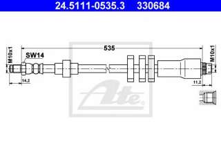 Przewód hamulcowy elastyczny ATE 24.5111-0535.3
