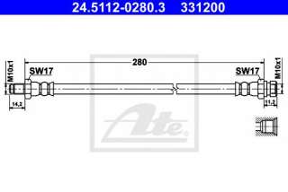 Przewód hamulcowy elastyczny ATE 24.5112-0280.3