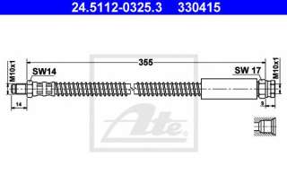 Przewód hamulcowy elastyczny ATE 24.5112-0325.3