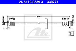 Przewód hamulcowy elastyczny ATE 24.5112-0339.3