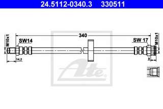 Przewód hamulcowy elastyczny ATE 24.5112-0340.3