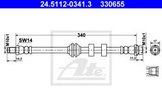 Przewód hamulcowy elastyczny ATE 24.5112-0341.3