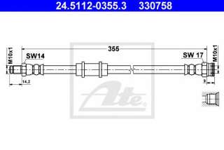 Przewód hamulcowy elastyczny ATE 24.5112-0355.3